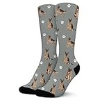 Funny Dog Crew Socks,Cute German shepherd Athletic Running Socks for Men Women (Athletic, German shepherd)