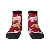 AIFAAFIIA Cute Dogs Bull Terrier Bulldog Red Fashion Crew Sock For Women & Men Novelty Socks Work Funny Crazy Gift