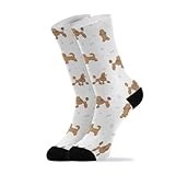 JHKKU Women's Miniature Poodle Dog Socks Soft Cozy Novetly Casual Patterned Crew Socks, 1 Pair