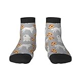 Cute Great Pyrenees Dog Pizza Slices Food Long Socks For Women Teen Girls Boys-Novelty Colorful Funny Dress Cute Crew Socks - Halloween Christmas Gifts Gifts Casual Color Contrast Stockings
