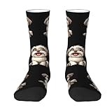 Lhasa Apso Dog Cartoon Adult Polyester Crew Socks Breathable Moisture-Wicking Athletic Running Gym3
