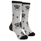 Schnauzer Dog Socks Novelty Funny Crew Socks Crazy Gifts For Men Women
