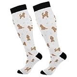 JHKKU Miniature Poodle Dog Compression Socks for Women & Men, Knee High Socks for Circulation, Medical, Running, Athletic, Nurse, Travel