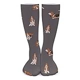 WEEDKEYCAT Basset Hound Dog Warm Socks Casual Stocking Insulated Cold Weather For Men And Women, White, One Size, warm socks super