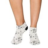 Style In Print No Show Socks Maltese Dog Bones Paws Polyester Ankle Socks Women & Men Crazy Fun Socks 1 Size
