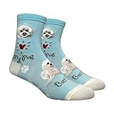 Women's Comfort Cotton Cute Animal Dog Novelty Socks - Maltipoo, 1 Pair