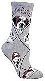 Wheel House Design Saint Bernard Dog Gray Cotton Ladies Socks