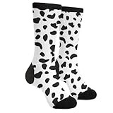 Jinjinkiang Dalmatian Dog Skin Dots Black Doodle Spots White Dalmation Unisex Casual Funny Novelty Crew Socks Gifts For Men Women