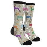 ACPPXF Cartoon Poodle Dog Socks Funny Crew Dress Socks For Men Women