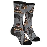 Sigouyinei Cute Black Rottweiler Rottweilers Dog Casual Funny Funky Novelty Socks For Men Women