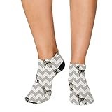 Speedy Pros No Show Socks Scottish Deerhound Dog Zigzag Polyester Ankle Socks Women & Men Crazy Fun Socks 1 Size