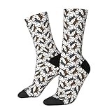 Adult Trotting Flat Coated Retrievers Paw Print Colorful mid length socks with woman and man for Everyday Wear,Casual,sports