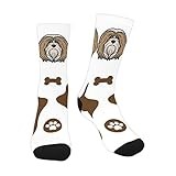 Men's Socks With Lhasa Apso Dog Paw Pattern on Them Unisex Adult Cool Novelty Design For Work Gym Fitness Sports Playing