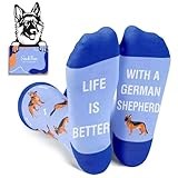 Shepherd Gifts for Women Men - Funny German Shepherd Socks for Dog Lovers, Dog Mom Dad Socks