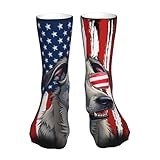SEADANCE Irish Wolfhound Dog America Flag Crew Socks Sports Running Stockings for Trekking Hiking Novelty Gifts for Men Women