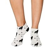 Style In Print No Show Socks Schipperke Dog Bones Paws Polyester Ankle Socks Women & Men Crazy Fun Socks 1 Size