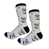 Schnauzer, Uncropped Ears Dog Breed Socks Unisex Sock Daddy by E&S Pets
