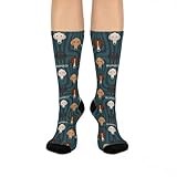 Atlas Wanderlust Trendy Borzoi Socks | Unisex, One Size, Mid-Calf, Crew | Stretchy, Comfortable | Fun Teal Swirl Cool