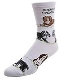 Cocker Spaniel Dog Adult Poses Socks v.2,White,Medium