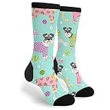 YISHOW Schnauzers Unisex Novelty Crew Socks Casual Funny Crazy Dress Socks Gift