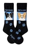 Papillon Crew Socks Unisex Blue