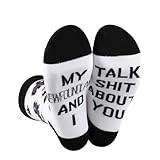 CENWA 1 Pair Newfoundland Dog Socks My Newfoundland And I Talk Shit About You Socks Gift for Dog Lover (US, Alpha, Medium, Regular, Regular, Newfoundland Dog)