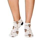 Style In Print No Show Socks Whippet Dog Bones Paws Polyester Ankle Socks Women & Men Crazy Fun Socks 1 Size