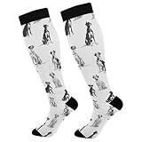 Dussdil Great Dane Pup Dog Compression Socks for Women and Men Circulation Long Socks for Athletic Running Cycling Nurse Stockings Socks