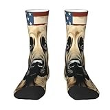 SEADANCE Anatolian Shepherd Dog American Flag Crew Socks Sports Running Stockings for Trekking Hiking Novelty Gifts for Men Women