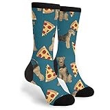 Airedale Terriers Dog Delicious Pizza Unisex Adult Fun Cool 3D Print Colorful Athletic Sport Novelty Crew Tube Socks