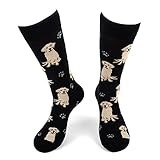 Urban Peacock Men's Novelty Fun Crew Socks - Multiple Patterns! (Dogs - Golden Retriever - Black, 1 Pair)
