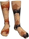 Schipperke Pawprints Men's/Women's Comfortable Casual Funny Long Knee High Socks Compression Socks Winter Warm Soccer Socks
