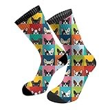 ACDRUING Cartoon Boston Terriers Bulldog Unisex Athletic Crew Cushion Socks For Running Workout Wicking Cushion Mid-Calf Socks