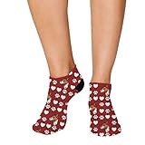 Speedy Pros No Show Socks Basenji Dog Red Paw Heart Polyester Ankle Socks Women & Men Crazy Fun Socks 1 Size