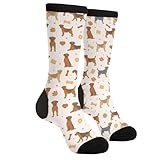 MOLIAN Airedale Terrier Dog Print Socks for Men Women Novelty Crew Socks Funny Crazy Stockings Gifts
