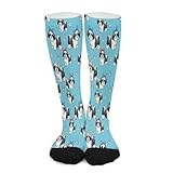 SEBNATAL Soft Japanese Chins Pet Dog Crew Socks for Men Women, Knee High Socks Easy to Clean, Mid Calf Socks for Running Hiking Cycling