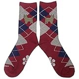 YourBreed Clothing Company Embroidered Cairn Terrier Argyle Socks.