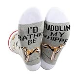 BWWKTOP Whippet Socks Whippet Lover Gift I'd Rather Be Cuddling My Whippet Mini Whippet Dog Socks?? (Cuddling Whippet)