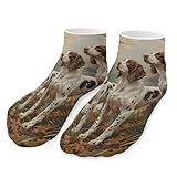 Three English Foxhounds Ankle Socks for Men Women Cushion Running Low Cut Socks