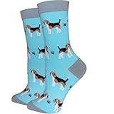 Women's Premium Comfort Animal Socks (Beagle Socks Blue)