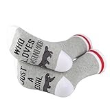 G2TUP 2 Pair Newfoundland Lover Gift Who Loves Newfoundlands Socks Retriever Dog Owner Socks Pet Dog Gift (US, Alpha, One Size, Regular, Regular, Loves Newfoundlands 2p)