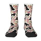 Xsovgoi Affenpinscher Dog Floral Flower Crew Socks Novelty Socks Athletic Calf Socks For Adult Men Women