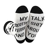 CENWA 1 Pair Scottie Socks Scottie Mom My Scottish Terrier And I Talk Shit About You Socks Gift for Dog Lover (Scottish Terrier, Cotton)