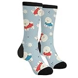 Jinjinkiang Cute Bichon Frise White Dog Puppy Unisex Casual Funny Novelty Crew Socks Gifts For Men Women