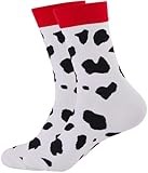 FancyBull Dalmatian Dog Spot Print socks for Men,Animal Soft Breathable Cotton Crew Socks