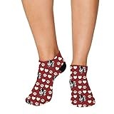 Style In Print No Show Socks Japanese Chin Dog Red Paw Heart Polyester Ankle Socks Women & Men Crazy Fun Socks 1 Size