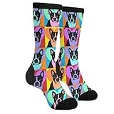 Maailoo Cartoon Boston Terriers Bulldog Novelty Socks For Men Women, Funny Crazy Crew Socks