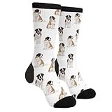 LUMANSITTER Saint Bernard Dog Dogs Novelty Fun Crew Socks Fashion Comfortable Men And Women Crazy Dress Socks