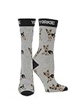 WHD Yorkshire Terrier Crew Socks (Gray/Black,Medium)