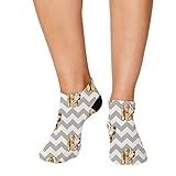 Speedy Pros No Show Socks Bracco Italiano Dog Gray Zigzag Polyester Ankle Socks Women & Men Crazy Fun Socks 1 Size